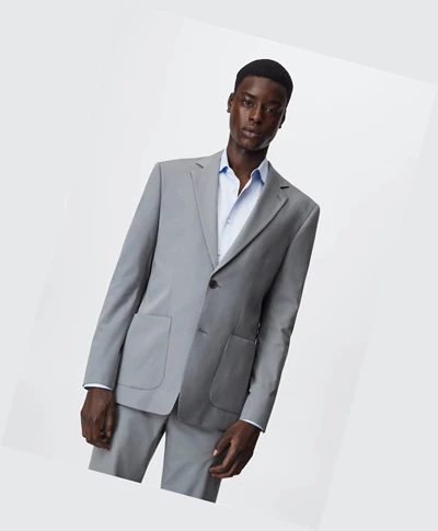 Blejzre Mango Relaxed Fit Panske Siva | SK859948