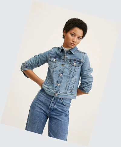 Bundy Mango Pocketed Denim Damske Modre | SK860828