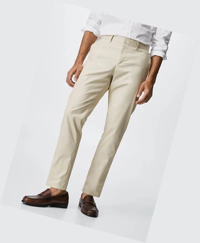 Chino Nohavice Mango Bavlnene Panske Svetlo Siva | SK860255