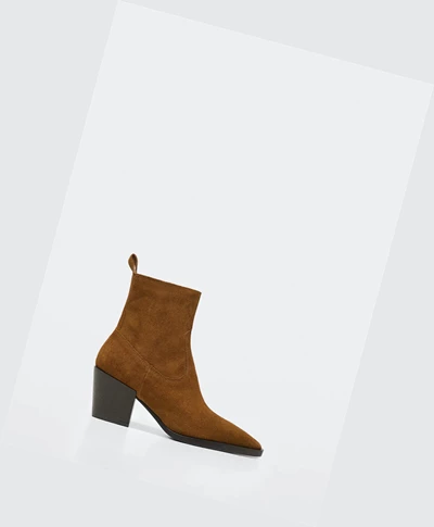 Clenkove Cizmy Mango Heel Kozene Damske Hnede | SK859713