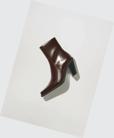 Clenkove Cizmy Mango Kozene Pointed Damske Bordove | SK859715