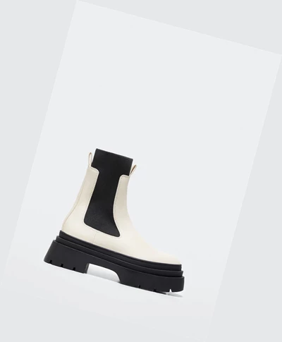 Clenkove Cizmy Mango Tracking Sole Contrast Damske Biele | SK859722