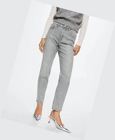 Džínsy Mango Mom High-waist Damske Siva | SK860985