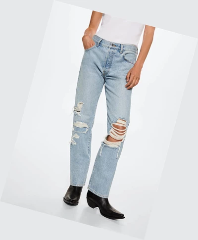 Džínsy Mango Rovno Low Pásom Damske Modre | SK860999