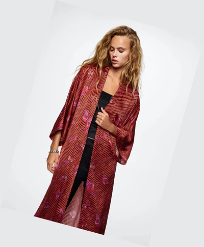 Kaftan Mango Flower Print Damske Čierne | SK861144