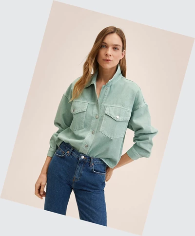 Kosele Mango Oversize Denim Damske Tyrkysové | SK861858