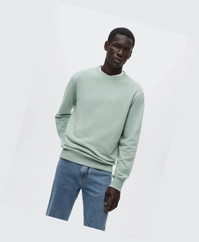 Mikiny Mango Basic Bavlnene Panske Zelene | SK862700