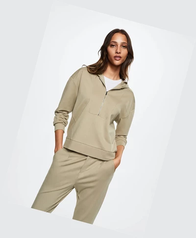 Mikiny Mango Na Zips High Collar Damske Hnedožltý | SK862669