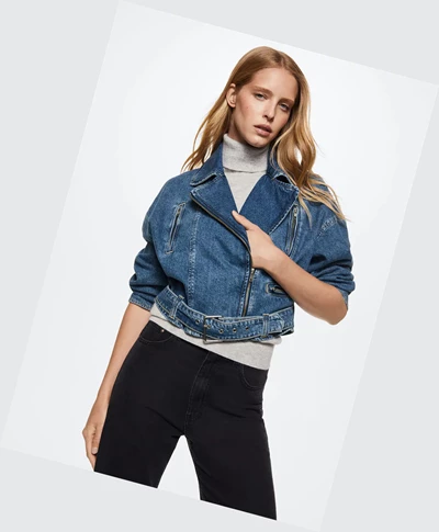 Moto Bunda Mango Denim Damske Modre | SK859916