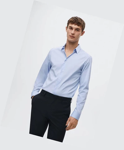 Oblekové Košele Mango Super Slim Fit Panske Modre | SK862296