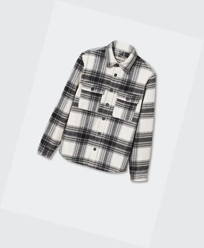 Overshirt Mango Check Flannel Panske Čierne | SK861246