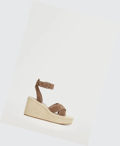 Sandale na Platforme Mango Kozene Damske Hnede | SK859869