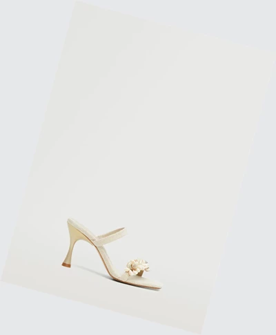 Sandale na Podpatku Mango Seashells Damske Ecru | SK859748