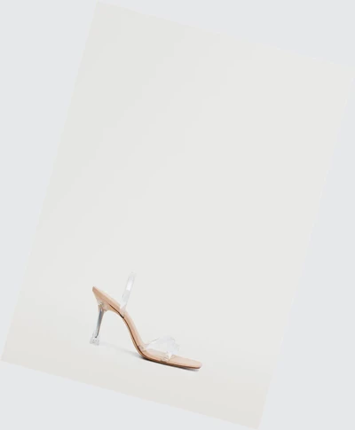 Sandale na Podpatku Mango Vinyl Damske Nude | SK859773
