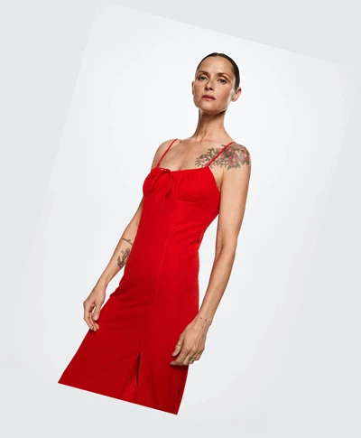 Saty Mango Cut-out Ruched Damske Červené | SK860407