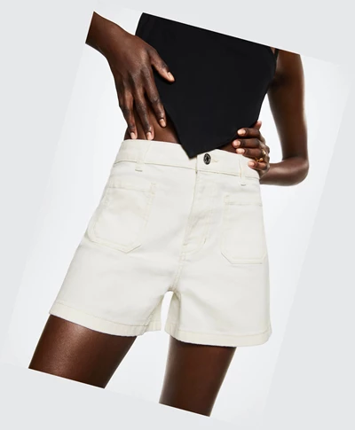 Sortky Mango Slim Denim Damske Ecru | SK862055