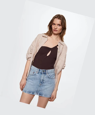 Sukne Mango Denim Skirts Damske Modre | SK861201