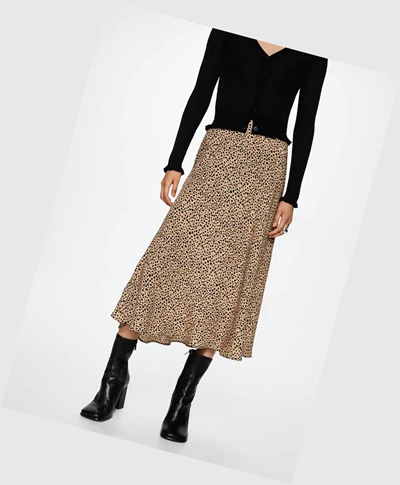 Sukne Mango Printed Midi Damske Ecru | SK862118
