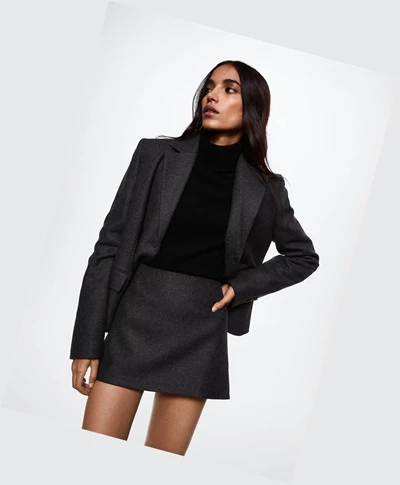 Sukne Mango Vlna Skirts Damske Siva | SK861193