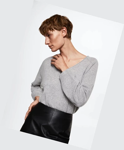 Svetre Mango V-neck 100% Cashmere Damske Siva | SK862627