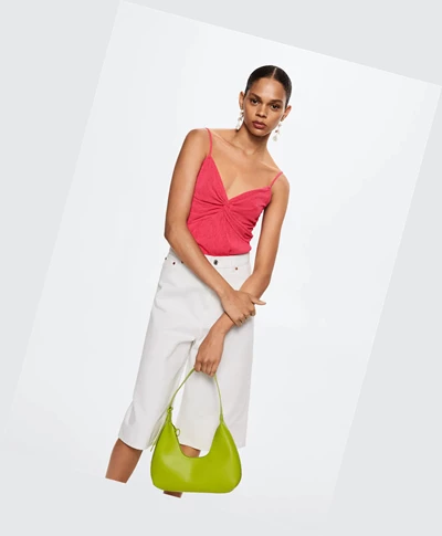 Topy Mango Ruched-texture Damske Červené | SK863225