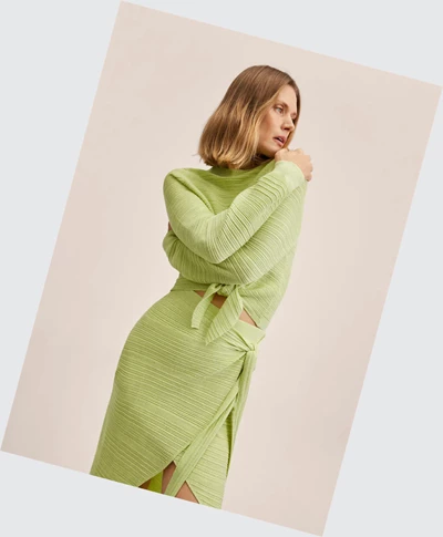Tričko Mango Knot Rebrovaný Damske Lime | SK861051
