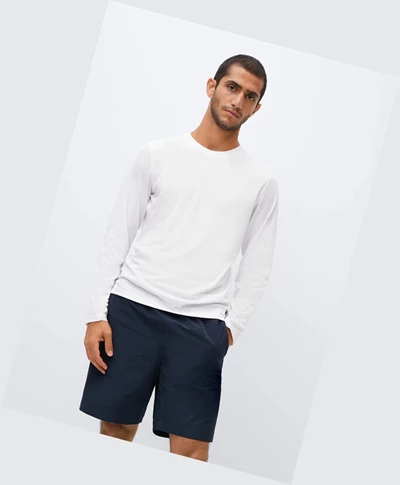 Tričko Mango Long-sleeve Technical Panske Biele | SK862904